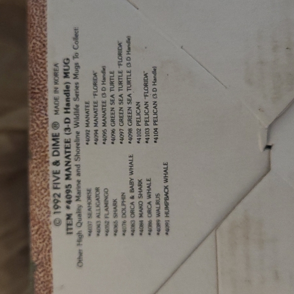 Vintage Manatee 3D Coffee Mug 1992 - Picture 10 of 10